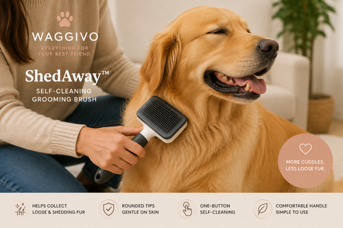 Waggivo ShedAway™ Self-Cleaning Dog Grooming Brush