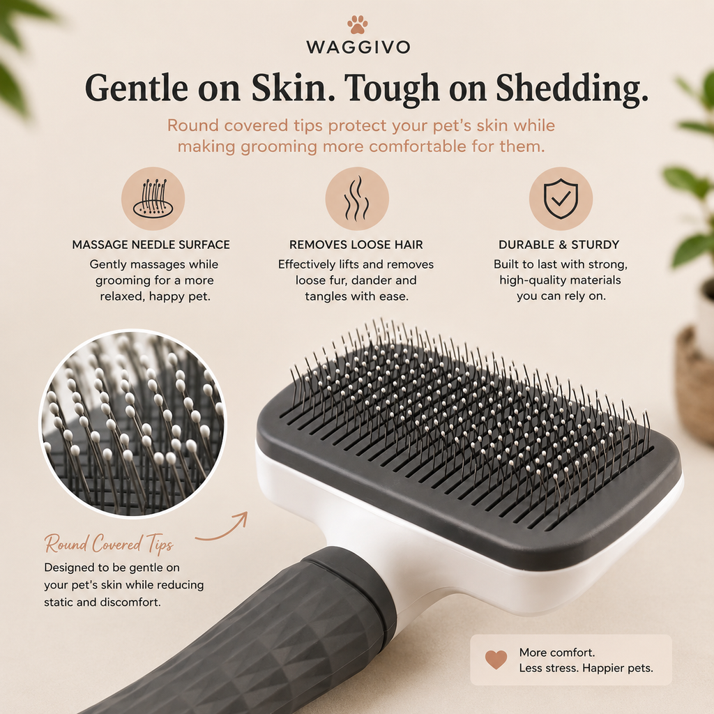 Waggivo ShedAway™ Self-Cleaning Dog Grooming Brush