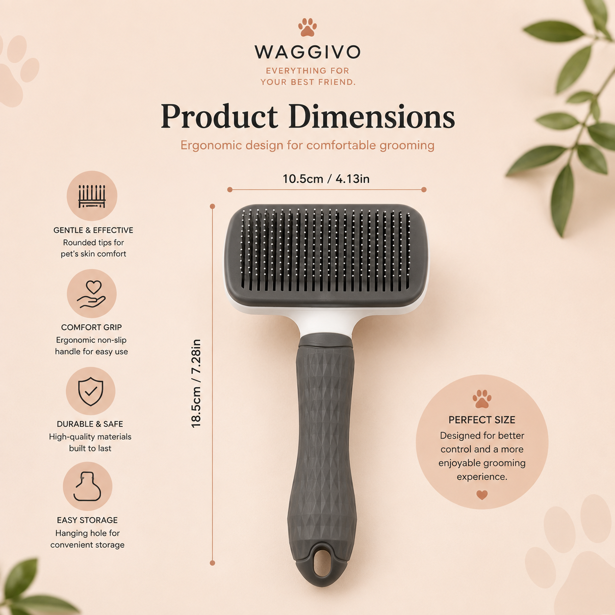 Waggivo ShedAway™ Self-Cleaning Dog Grooming Brush